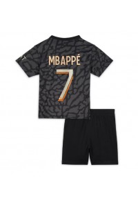 Fotbalové Dres Paris Saint-Germain Kylian Mbappe #7 Dětské Třetí Oblečení 2023-24 Krátký Rukáv (+ trenýrky)
